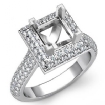 1.4Ct Diamond Engagement Princess Ring 14k White Gold Halo Semi Mount - javda.com 