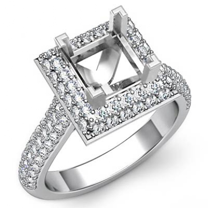 Bridge princess cut diamond engagment ring setting 2.00 carats set