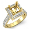 1.4Ct Diamond Engagement Princess Ring 18k Yellow Gold Halo Semi Mount - javda.com 