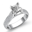 Halo Diamond Engagement Round Semi Mount Ring 18k White Gold 1.45Ct - javda.com 