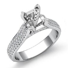 Halo Diamond Engagement Round Semi Mount Ring 14K White Gold 1.45Ctw