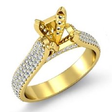 Halo Diamond Engagement Round Semi Mount Ring 14k Gold Yellow  (1.45Ct. tw.)