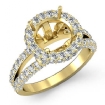 Diamond Engagement Ring Round Semi Mount 18k Yellow Gold Halo 1.4Ct - javda.com 