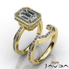 Halo Pave Setting Bridal diamond  18k Gold Yellow