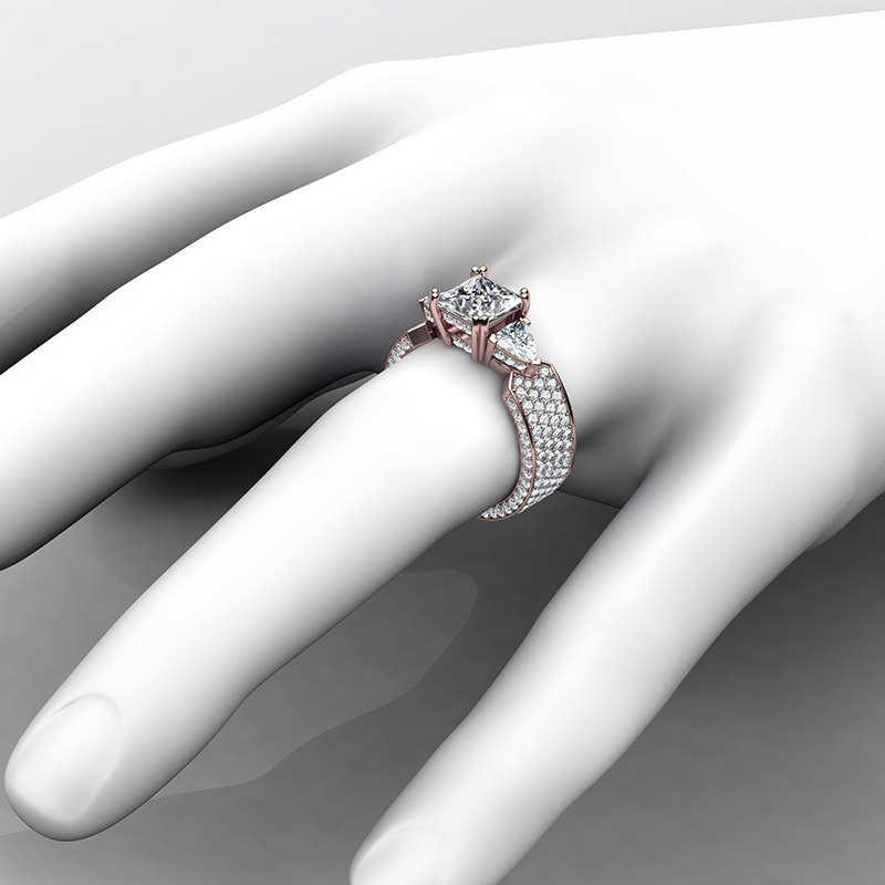  diamond Ring 14k Rose Gold