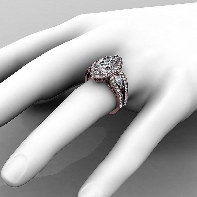  diamond Ring 14k Rose Gold