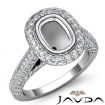 Diamond Engagement Ring Cushion Semi Mount Bezel Setting Platinum 950 1.7Ct - javda.com 