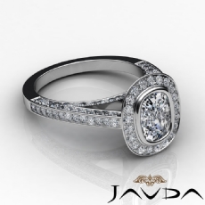 Accent Bridge Bezel Halo diamond Ring 14k Gold White