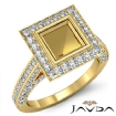 Diamond Engagement Ring Princess Semi Mount Bezel Setting 14k Yellow Gold 1.7Ct - javda.com 