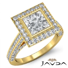 Bezel Halo Bridge Accent diamond  18k Gold Yellow