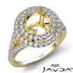 Round Semi Mount U Split Cut Diamond Engagement Ring 18k Yellow Gold 1.4Ct - javda.com 