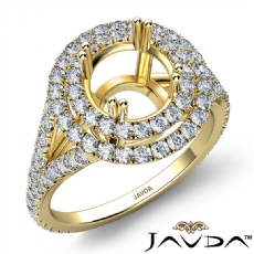 Round Semi Mount U Split Cut Diamond Engagement Ring 14k Gold Yellow  (1.4Ct. tw.)