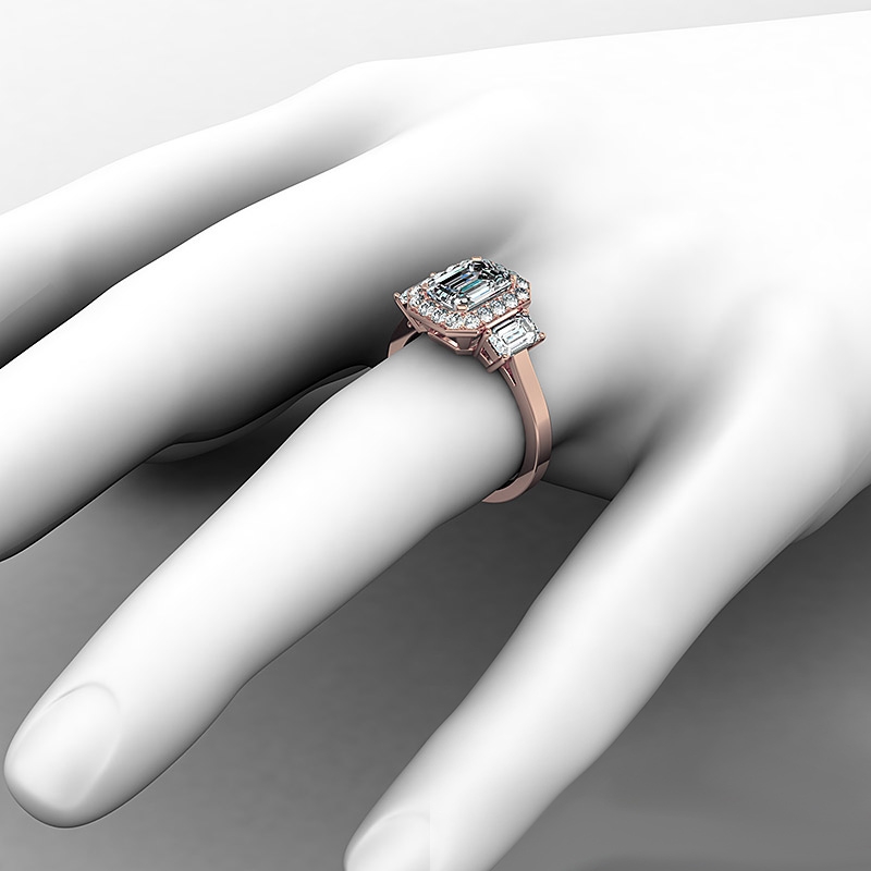  diamond Ring 14k Rose Gold