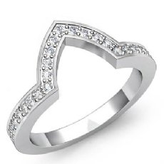 0.50Ct Pave Diamond Wedding Band Matching Set 14k White Gold