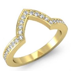 Pave Diamond Wedding Band Matching Set 14k Gold Yellow (0.5Ct. tw.)