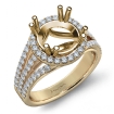 Halo U Cut Prong Diamond Engagement Ring Round Semi Mount 14k Yellow Gold 1Ct - javda.com 