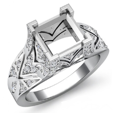 0.70Ct Diamond Antique Engagement Ring Princess Semi Mount 14k Gold