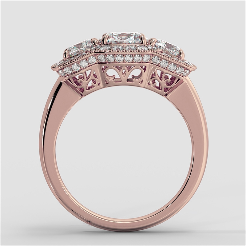  diamond Ring 14k Rose Gold