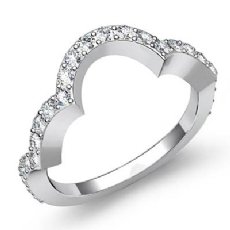 0.50 CT Round Pave Diamond Wedding Band 14k WHite Gold