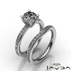 Eternity Pave Bridal Set diamond Ring 14k Gold White