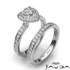 Modern Halo Pave Bridal Set diamond  Platinum 950