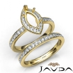 Marquise Halo Diamond SemiMount Engagement Ring Bridal Set 18k Yellow Gold 0.95Ct - javda.com 