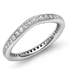0.55Ct Pave Set Women's Diamond Wedding Band 14k White Gold