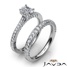 Halo Bridge Accent Bridal Set diamond Ring 18k Gold White
