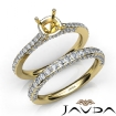 Cushion Cut Diamond Engagement Semi Mount Bridal Set Ring 18k Yellow Gold 1.65Ct - javda.com 
