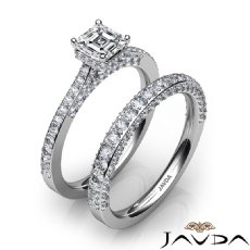 Circa Halo Bridge Bridal Set diamond Ring 14k Gold White