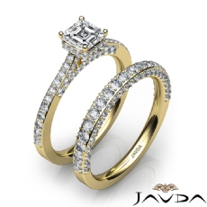 Circa Halo Bridge Bridal Set diamond Ring 14k Gold Yellow