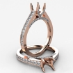 Diamond Engagement Cushion Semi Mount Pave Setting Ring 18k Rose Gold 1Ct - javda.com 