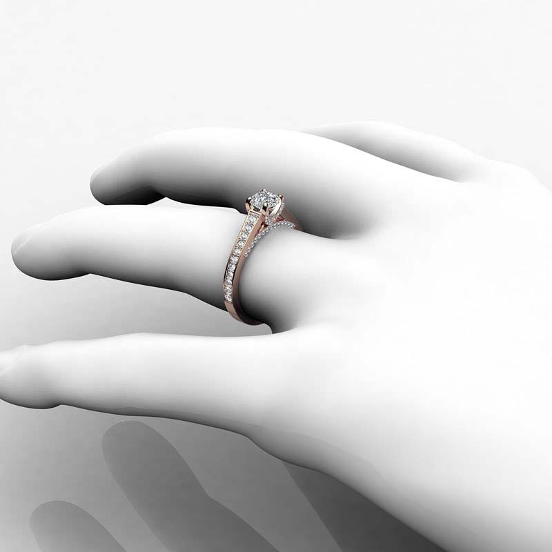  diamond Ring 14k Rose Gold