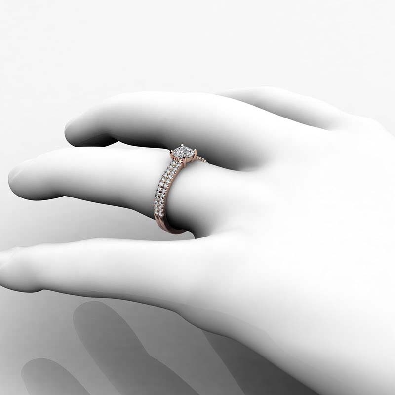 diamond Ring 14k Rose Gold