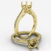 Channel Setting Diamond Engagement Round Semi Mount Ring 18k Yellow Gold 0.3Ct - javda.com 