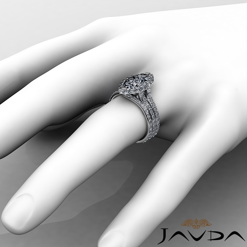 Split Shank Halo Bridal Sets diamond Ring 14k Gold White