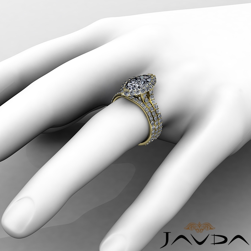 Split Shank Halo Bridal Sets diamond Ring 14k Gold Yellow