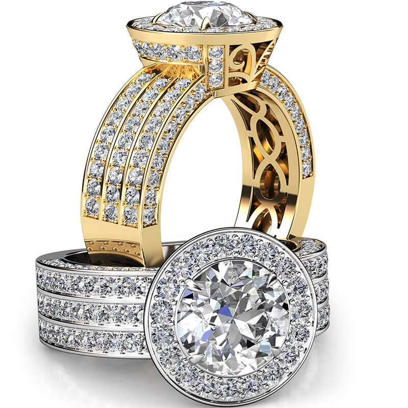  diamond Ring 14k Gold Yellow