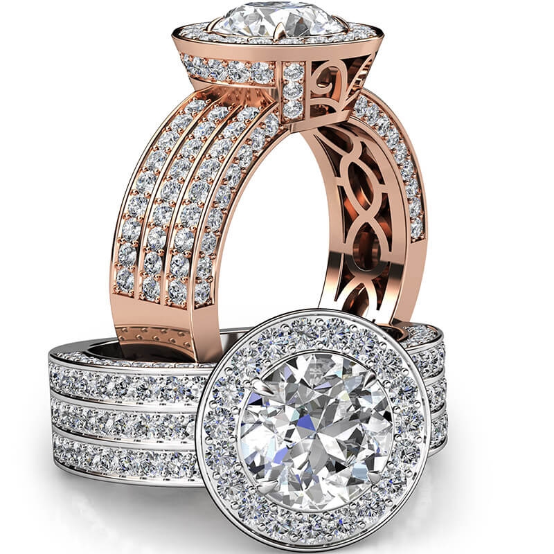  diamond  14k Rose Gold