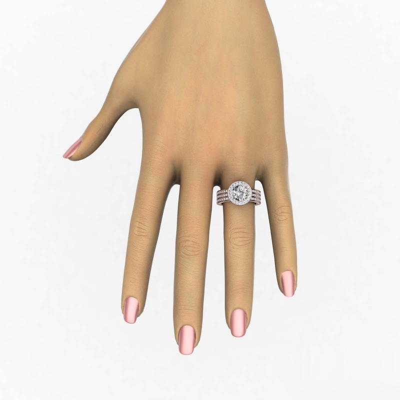  diamond  14k Rose Gold