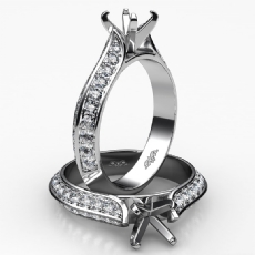 0.35Ct. Diamond Engagement Ring Round Semi Mount made in 14K White Gold Pave Setting