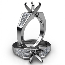 0.78Ct Princess Diamond Engagement Women's Ring Invisible Setting 14K White Gold