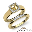 U Prong Diamond Engagement SemiMount Ring Round Bridal Set 14k Yellow Gold 0.4Ct - javda.com 