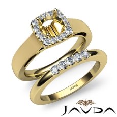 U Prong Diamond Engagement SemiMount Ring Round Bridal Set 14k Gold Yellow  (0.4Ct. tw.)