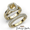 Pave Diamond Engagement Ring Bridal Sets 14k Yellow Gold Round Semi Mount 1.7Ct - javda.com 