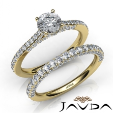 Halo Bridge Accent Bridal Set diamond  18k Gold Yellow