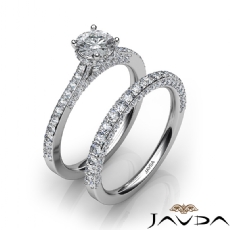 Halo Bridge Accent Bridal Set diamond Ring 14k Gold White