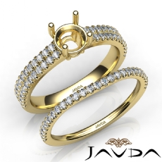 Diamond Engagement Ring Round Semi Mount U Cut Bridal Set 14k Gold Yellow  (0.8Ct. tw.)