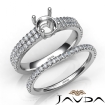 Diamond Engagement Ring Round Semi Mount U Cut Bridal Set Platinum 950 0.8Ct - javda.com 