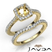 Diamond Round Cut Semi Mount Engagement Ring Bridal Set 14k Yellow Gold 1Ct - javda.com 